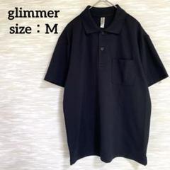 グリマー glimmer 半袖 ポロシャツ 【M】 シンプル ブラック スリット