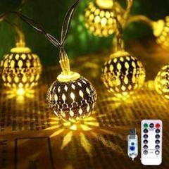 ✧可愛い✧モロッコボール LED フェアリーライト、USB 6ｍ×40　暖色