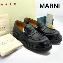 MARNI モカシン　ローファー　新品未使用　付属品完備　モード　デザイナー ブラック ロングヘアーカーフスキン製フスベットサボ | Marni