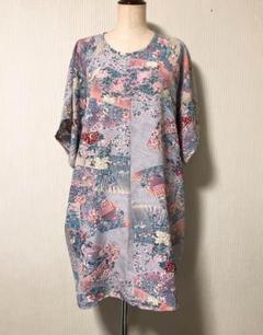 着物リメイク ワンピース チュニック 正絹 ハンドメイド kimono