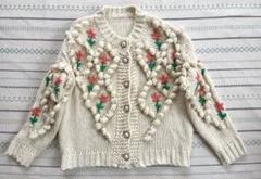オシャレ☆FRAY I.D】グレーベージュザク編みカーディガンサイズF