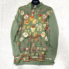 HERMES オールド 異素材切替 シルク カシミヤ スカーフ柄 シャツ HERMES オールド 異素材切替 シルク カシミヤ スカーフ柄 シャツ
