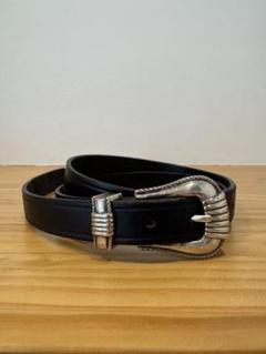 小物 MONITALY Extra Long Leather Belt 3020 Extra Long Leather Belt with 3-pc Silver Buckle Set