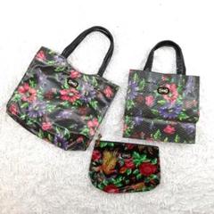 美品◎FEILER フェイラー 3点セット トートバッグ ミニバッグ 花柄 総柄