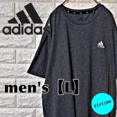 AH46【adidas】プリントTシャツ【メンズL】ダークグレー