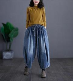 【大きいサイズ有】 レディース デニム　パンツ　春夏 秋 新品 ゆったり