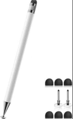 スタイラスペン1本 交換用ペン先2セット シリコンディスク交換用キャップ6個