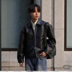 【美品】未使用 黒 ダブルジップレザージャケット Ｌサイズ