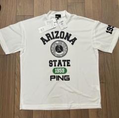 PING ピン モックネック半袖Tシャツ ホワイトゴルフウェア新品タグ付　 L