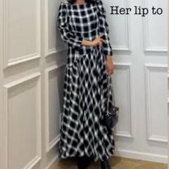 Herlipto Roanne Over Check Dress Aライン　M