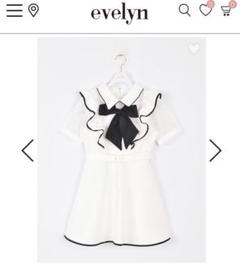 evelyn バイカラーリボンロンパース