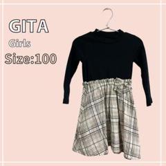GITA ジータ ドッキングワンピース 子供服 ガールズ 長袖 100cmのサムネイル