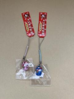 【未使用】ハローキティ☆ストラップ　根付け　2個セット　宮城限定　伊達政宗