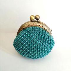 ハンドメイド ビーズがま口ポーチ〈ミニ〉