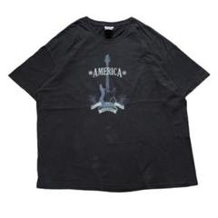 ロックンロール 半袖Tシャツ アメリカ エレキギター 夏物古着 m12①