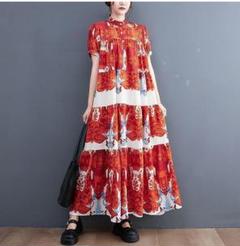 大きいサイズ レディース 春 夏 ロング　ワンピース　新品 半袖