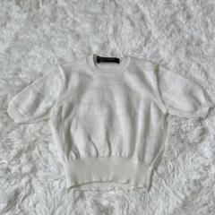 極美品　ヴィンテージ　コムデギャルソン アクリル　半袖　ニット　ブラウン コムデギャルソンCOMME des GARCONS編みデザイン半袖グリッター
