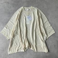 新品✨　オリジナルコットンシルクハーフスリーブプルオーバー　白　ゆったり　102