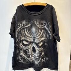 USA古着 tシャツ スカル Y2K グランジ フェアリー パンク 骸骨 柄