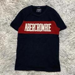 【アバクロンビー&フィッチ】ロゴ刺繍 Tシャツ バイカラー（XS）綿 JC659