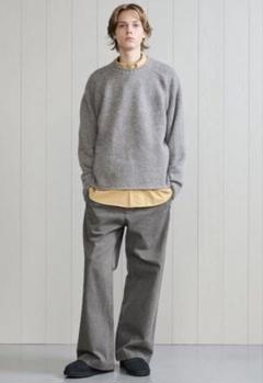 H BEAUTY&YOUTH ウォッシュド ブラックデニム ノープリーツパンツ