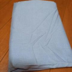 生地　ハギレ　水色　＆　白色　四角　模様　チェック　柄　ハンドメイド　3mちょい