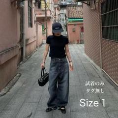 【未使用品】ok-soon ワイドレッグデニム 3 ブルー original wide denim blue | ok.soon