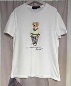 ポロラルフローレン ケーブルニット ベア プリント Tシャツ ホワイト