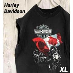 ハーレーダビッドソン 袖なしTシャツ タンクトップ　ブラック 黒　XL　デカプリ
