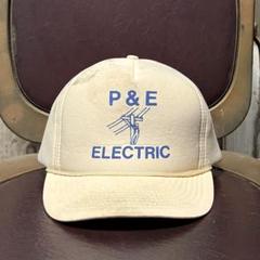 アメリカ古着　フェード　キャップ　ライトベージュ企業系 トラッカー　ビンテージ