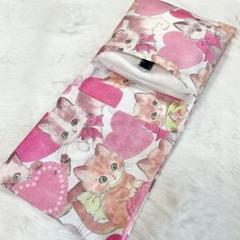 サニタリーケース 猫 ねこ ハート レトロアニマル リボン 水色 S8129