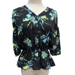 season style lab 花柄チュニックブラウス　サイズ38日本製高島屋