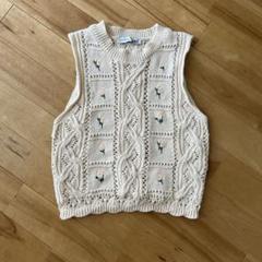 ZARA クリーム ニットベスト S