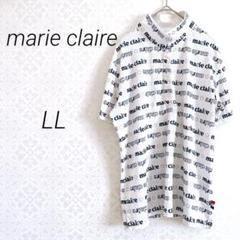 marie claire マリクレール ゴルフウェア　半袖Tシャツ LL 白青