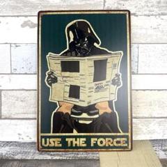 ブリキ看板☆USE THE FORCE ダースベイダー トイレ フォース 476