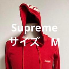 Supreme レッド フード付きパーカー　M ファッション