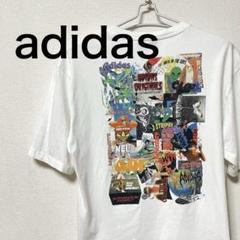 adidas グラフィック Tシャツ　ブランドロゴ　ワッペン