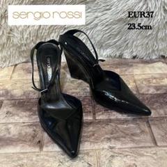 sergio rossi セルジオロッシ バックストラップ 黒パンプス 37