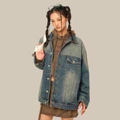 デニムトップス ハーフジップ M デニム ジャケット ライク地底人
