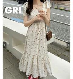 ♡新品タグ付き ハート柄ショルダーリボンロングワンピース[on265]のサムネイル