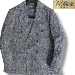 J7420 美品 デペトリロ シルク混ヘリンボーンダブルアンコンジャケット 48