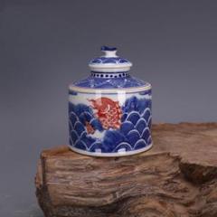 中国古美術・明永楽青花磁器龍紋梅瓶・青花磁・純手描き・陶芸・花瓶・置物・文房具 中国古美術・明永楽青花磁器龍紋梅瓶・青花磁・純手描き・陶芸