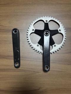 ピストクランク 165mm pcd144 スクエアBB対応 チェーンリング付 ピスト クランク シルバー PCD144 165mm チェーンリング48T ノー
