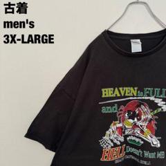 古着 DELTA デルタ Tシャツ HEAVEN is FULL 黒 3XL
