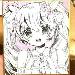 小色紙】手描きイラスト 桜ミク - メルカリ