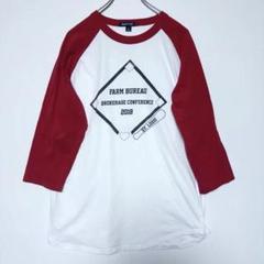赤白ラグラン Tシャツ 七分袖 XL相当 スポーツ風