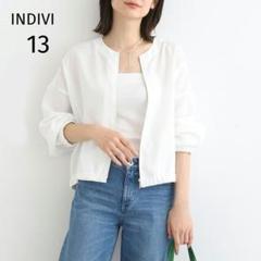 【新品タグ付き】INDIVI 大きいサイズ【13】シアー チェック ブルゾン 新品タグ付き】INDIVI 大きいサイズ【13】シアー チェック