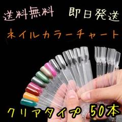 ネイルカラーチャート クリア ネイル リングタイプ 50本