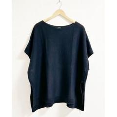 m401_IENA 極美品✨2023SS☘️コットンギマ ポンチョプルオーバー 黒