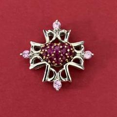 笠原真寿美 ピアス ダイヤ ルビー ピンクサファイア クロス